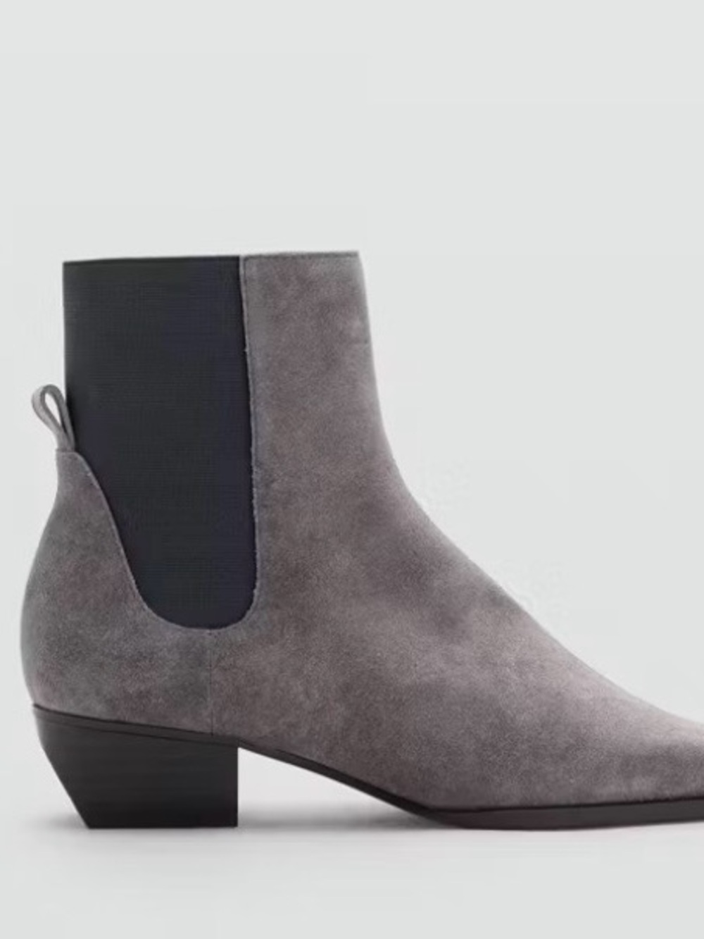 Mango Gray Suede Ankle Boots